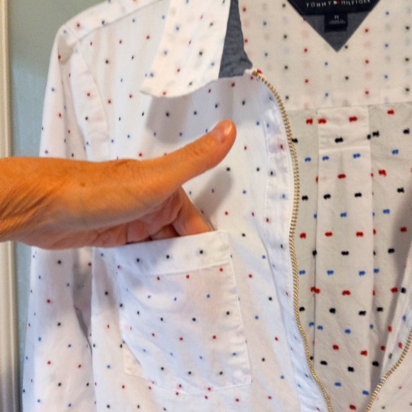 🔹Tommy Hilfiger ladies M preppy zip up pullover tunic top shirt🔹 - Picture 5 of 10